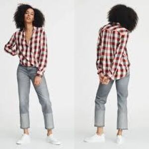 Rag & Bone red/ivory shirt size small